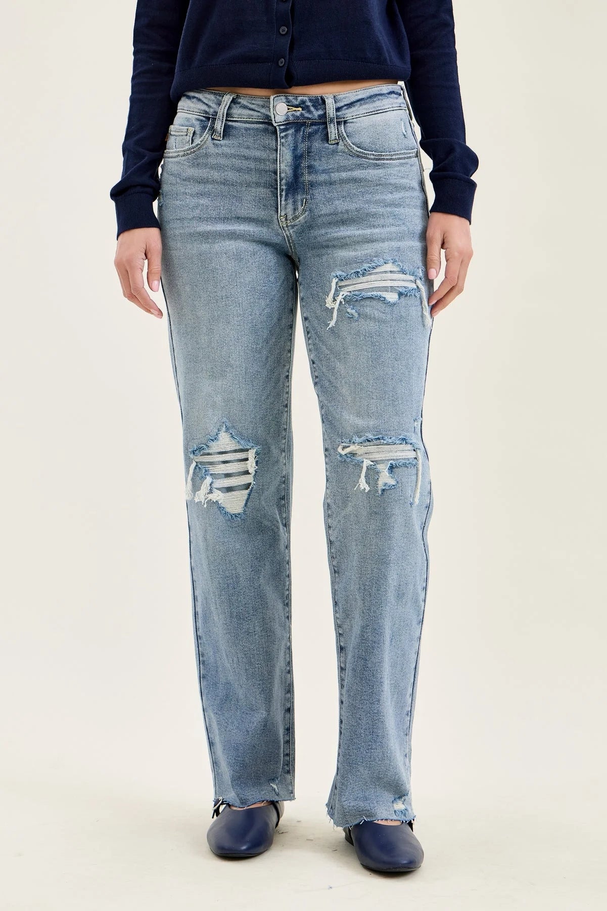 Brenda Retro 90's Destructed Straight Fit